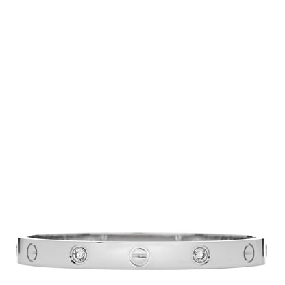 Cartier 18K White Gold 4 Diamond Love Bracelet 16 1 of 9