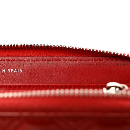 Chanel Patent Quilted Double Stitched Zip Around Wallet Red 8 of 12