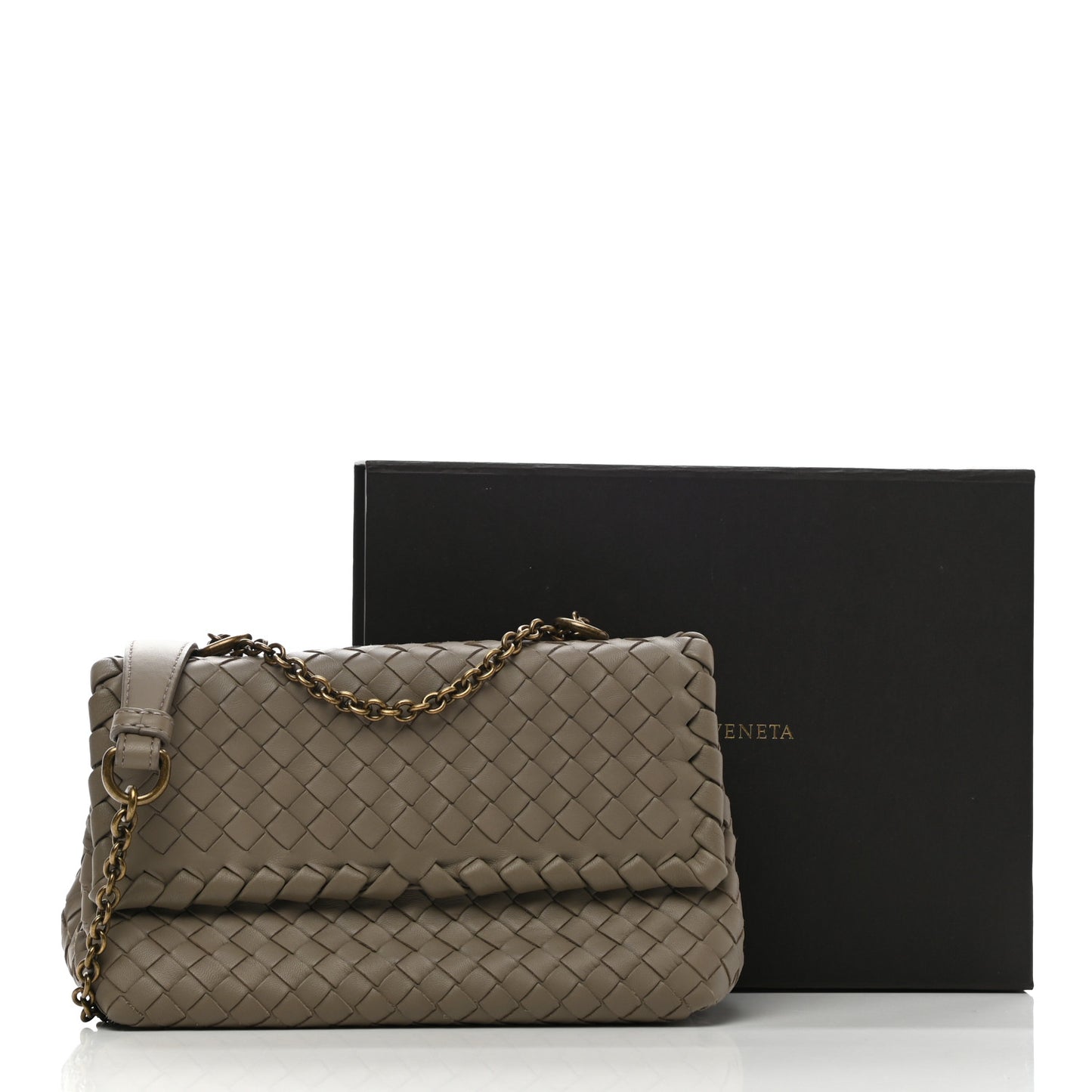 Nappa Intrecciato Baby Olimpia Shoulder Bag Mink