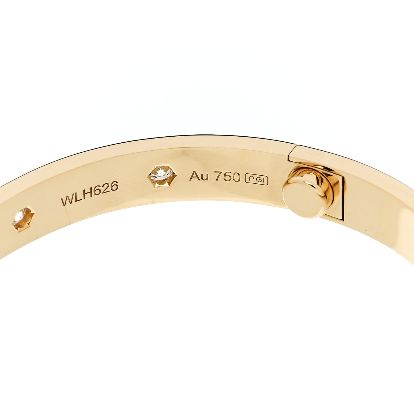 18K Yellow Gold 10 Diamond LOVE Bracelet 17