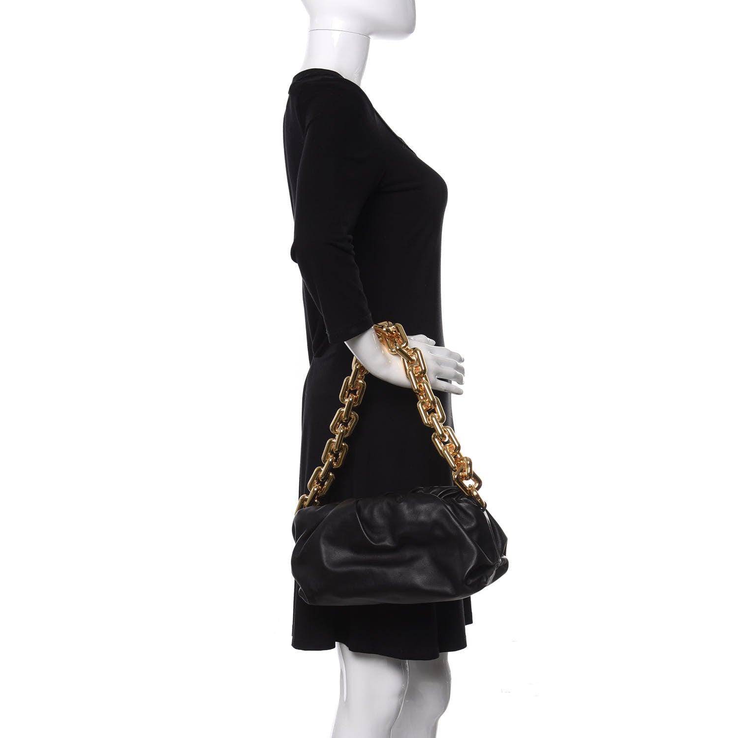 Bottega Veneta Calfskin The Pouch Chain Black 2 of 13