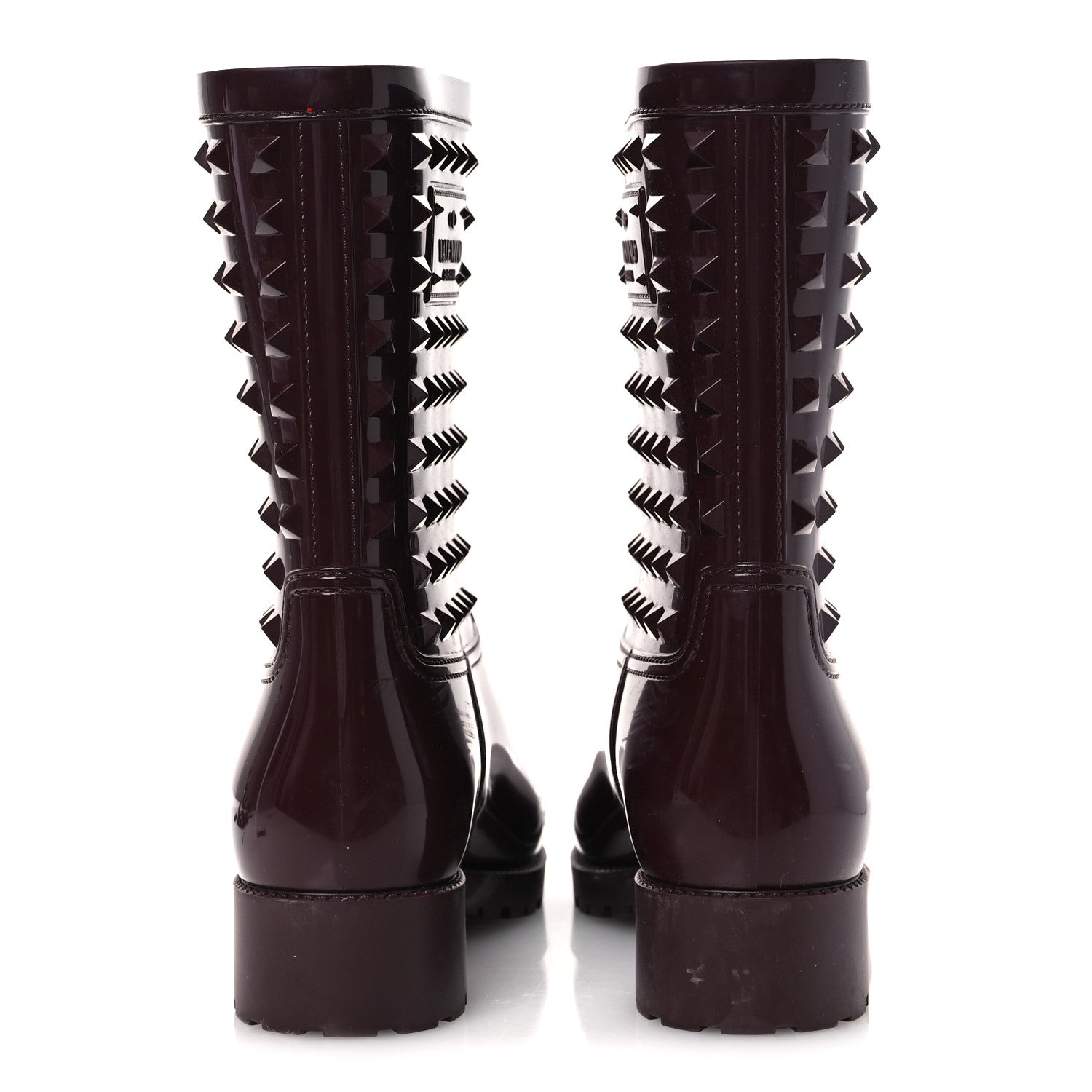 Valentino Garavani Rubber Rockstud Short Rainboots 40 Rubin 6 of 13