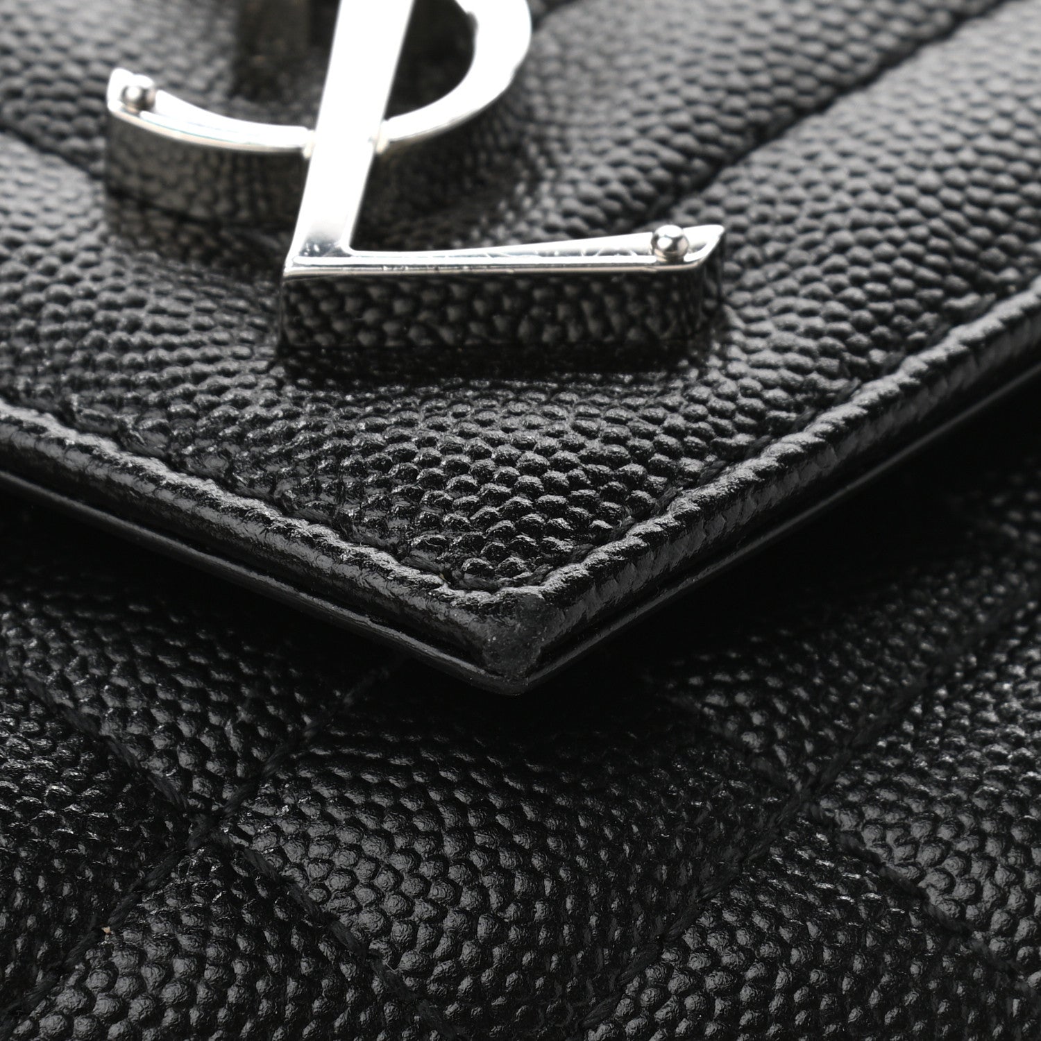 Saint Laurent Grain De Poudre Textured Mixed Matelasse Triquilt Small Monogram Satchel Black 12 of 12