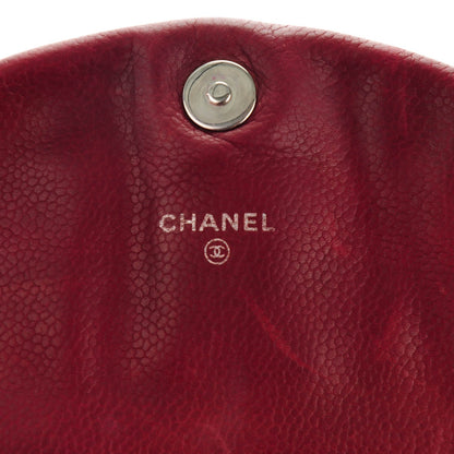 Chanel Caviar Half Moon Wallet On Chain WOC Dark Red 6 of 9