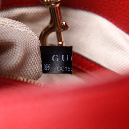 Gucci Pebbled Calfskin Medium Soho Chain Shoulder Bag Tabasco Red 8 of 13