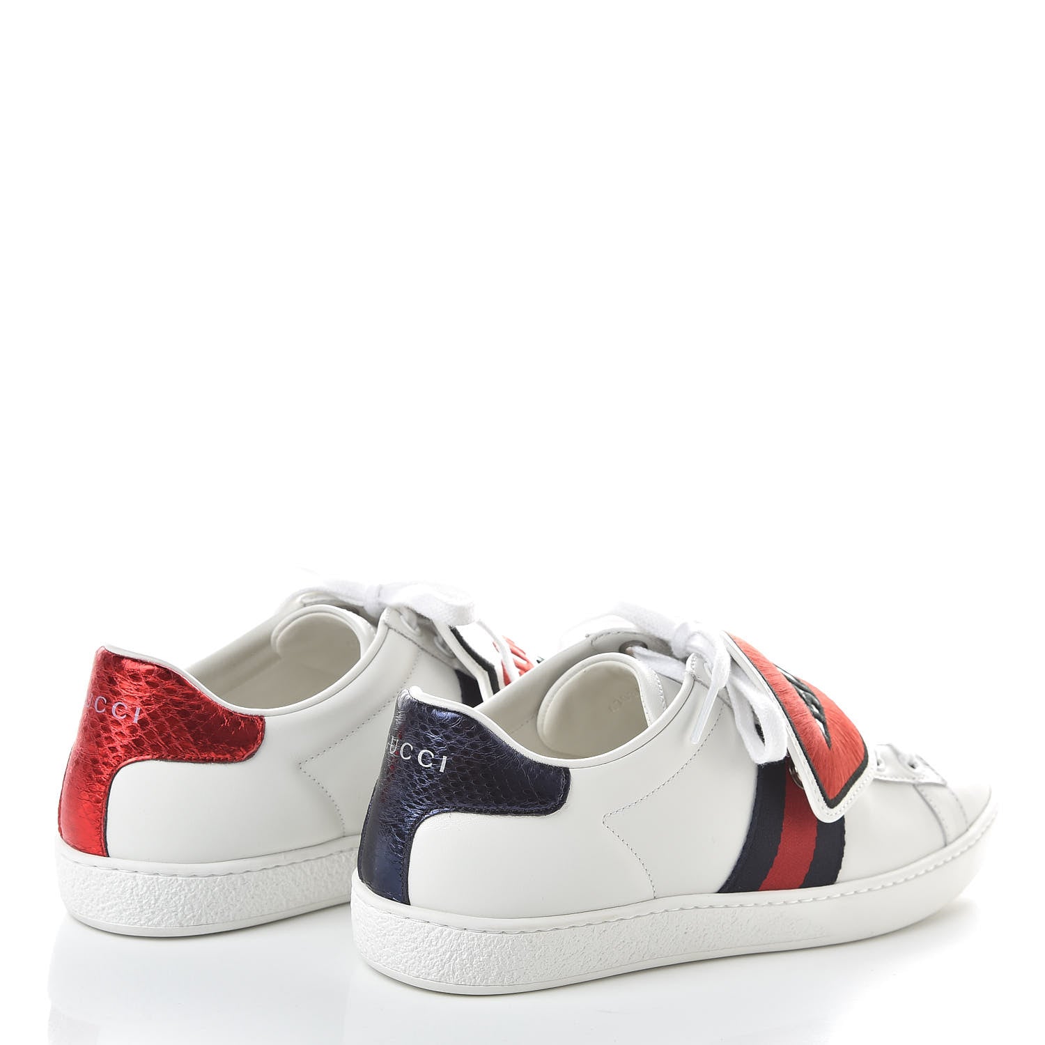 Gucci Calfskin Ayers Blind For Love Embroidered Womens Ace Sneakers 37 White 4 of 9