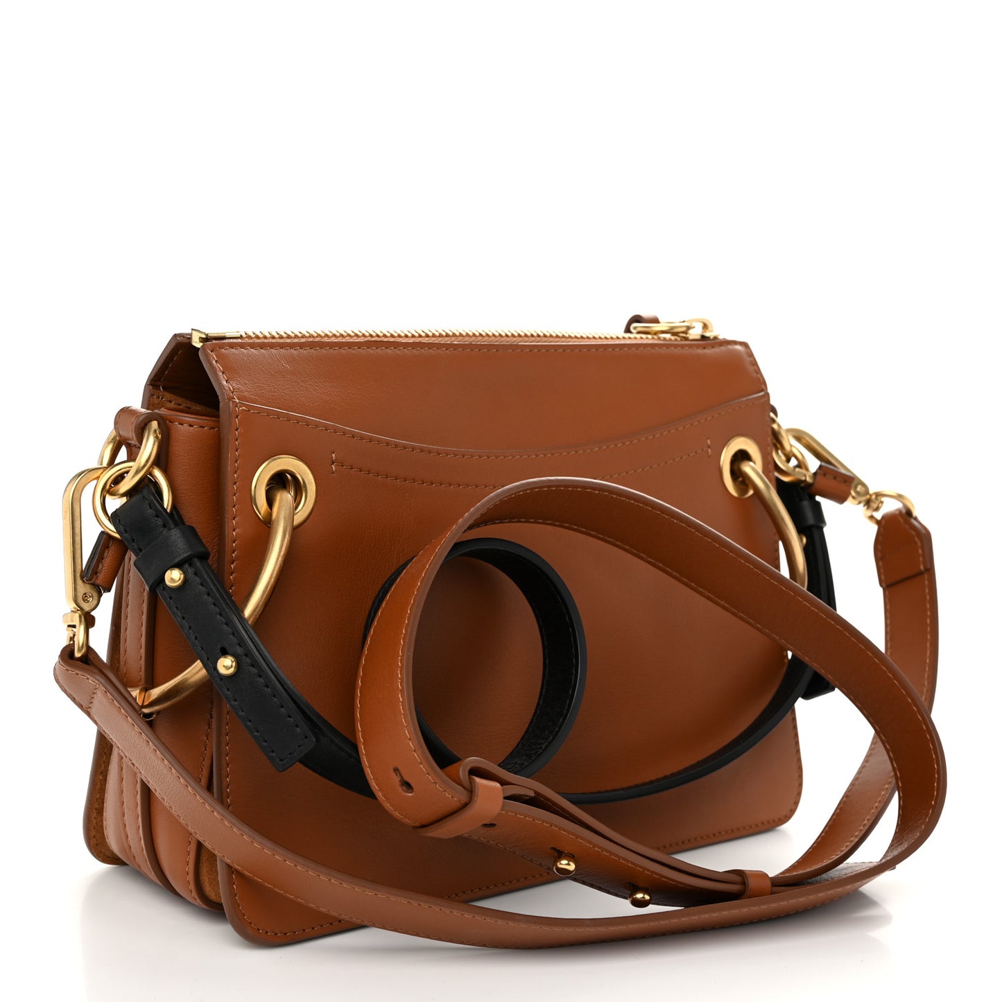 Calfskin Suede Small Roy Bag Caramel