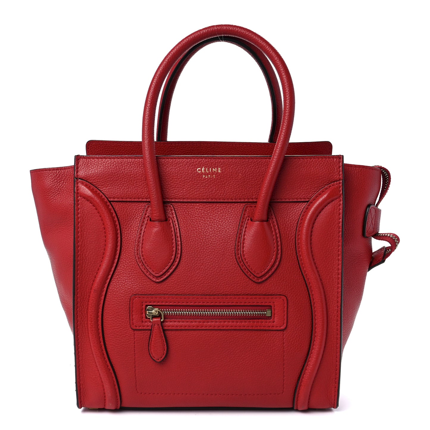 Drummed Calfskin Micro Luggage Red