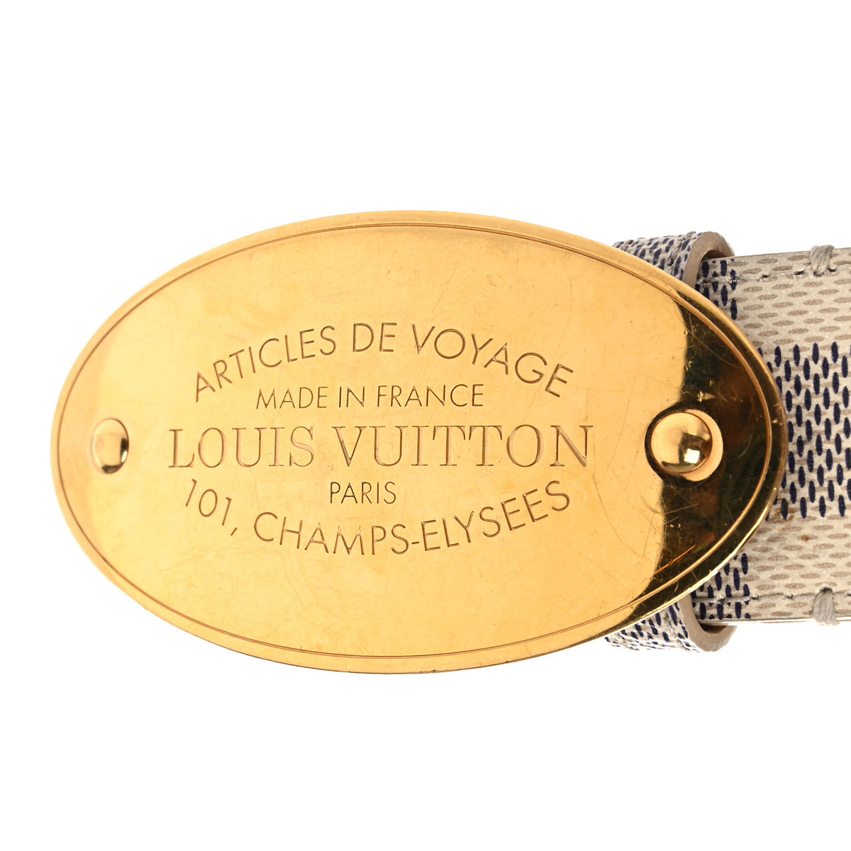 Louis Vuitton Damier Azur Voyage Belt 80 32 Azur 1807090 