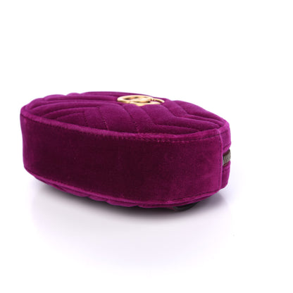 Gucci Velvet Matelasse GG Marmont Belt Bag 95 38 Fuchsia Violet Cyclamen 8 of 9