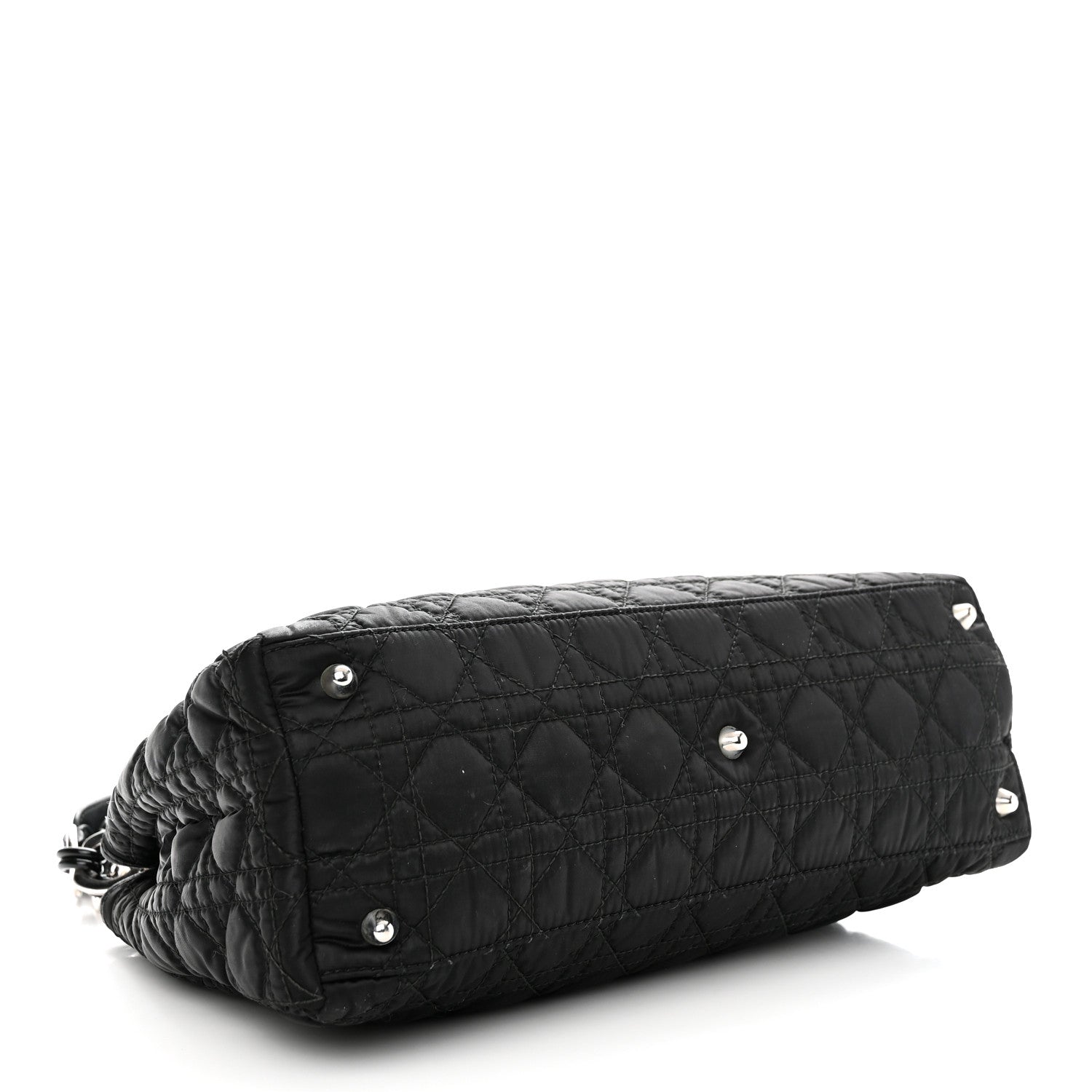 Christian Dior Satin Cannage Charming Lock Flap Shoulder Bag Black 4 of 15