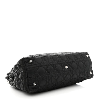 Christian Dior Satin Cannage Charming Lock Flap Shoulder Bag Black 4 of 15
