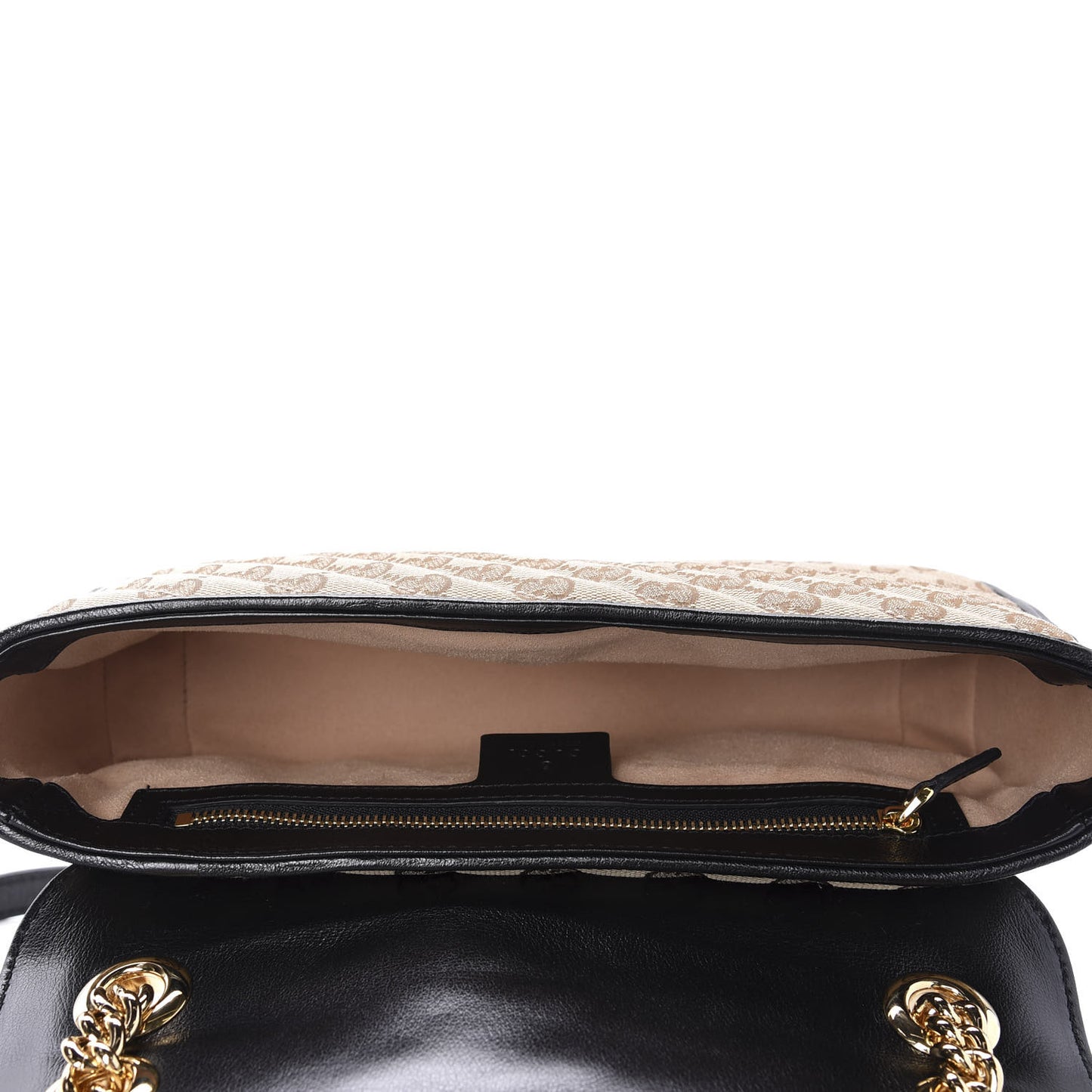 Monogram Matelasse Diagonal Small GG Marmont Shoulder Bag Beige Black