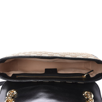 Gucci Monogram Matelasse Diagonal Small GG Marmont Shoulder Bag Beige Black 5 of 10