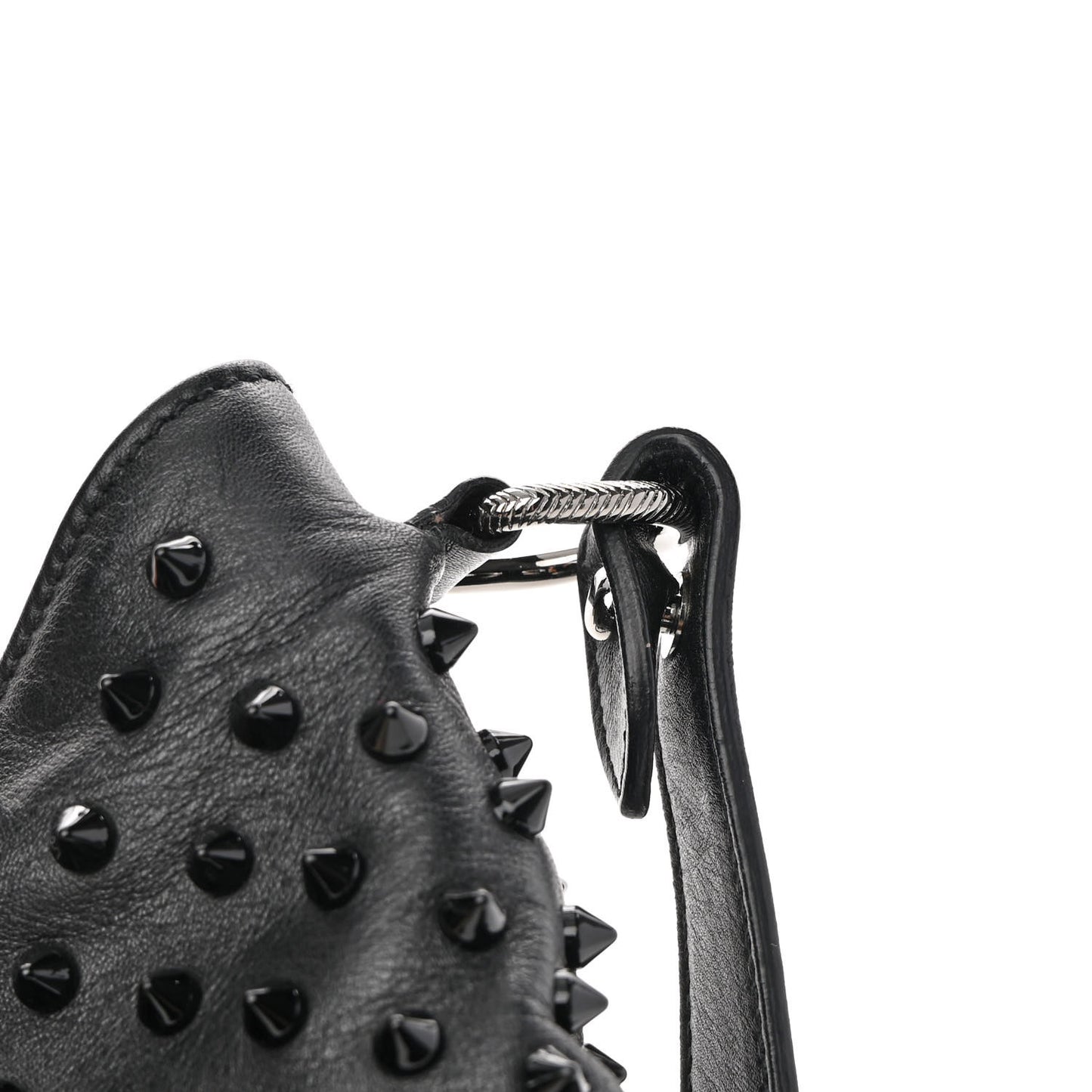 Calfskin Justine Spikes Hobo Black