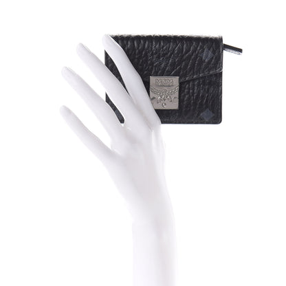 MCM Visetos Mini Accordion Card Wallet Black 2 of 6
