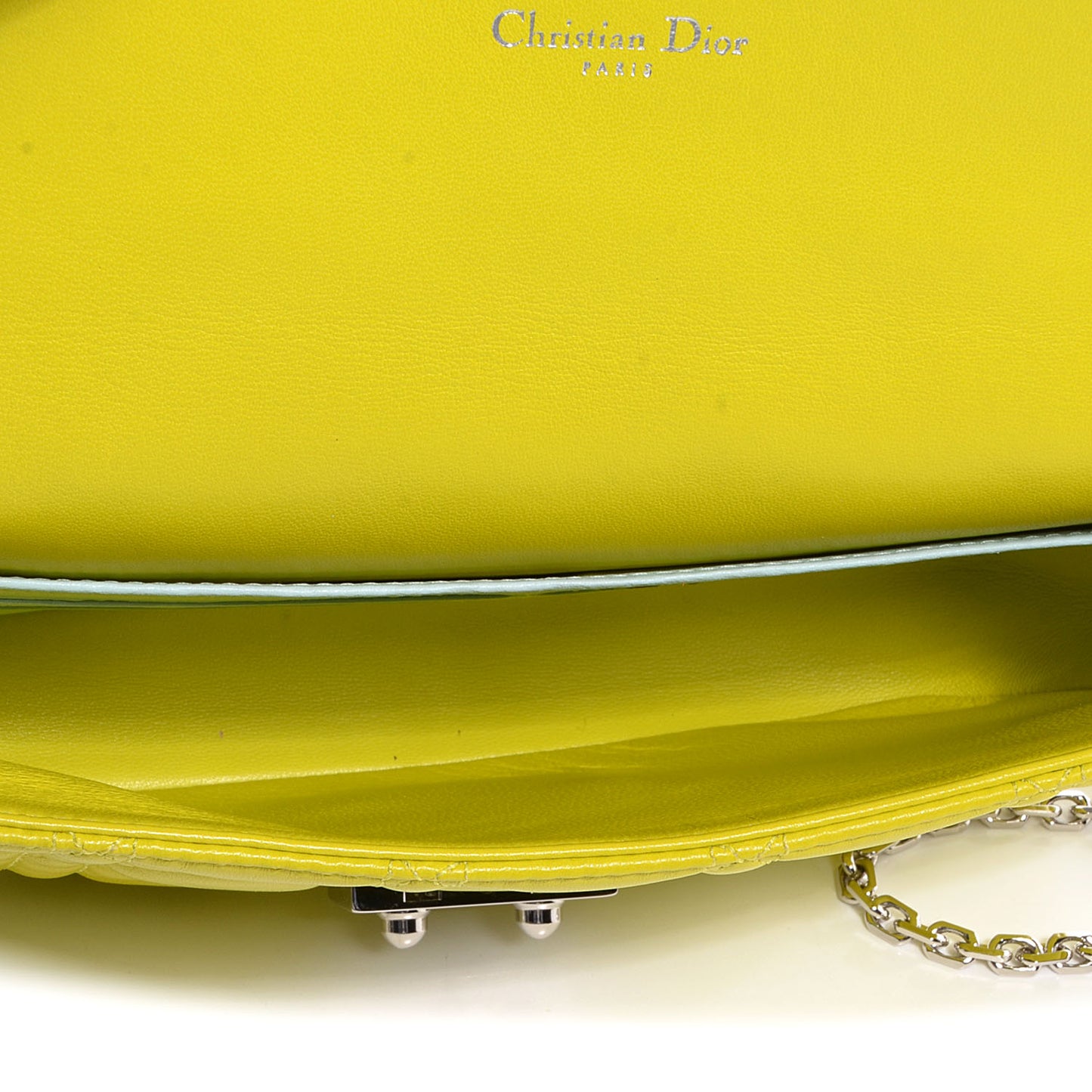 Lambskin Cannage Miss Dior Promenade Pouch Vert Acide