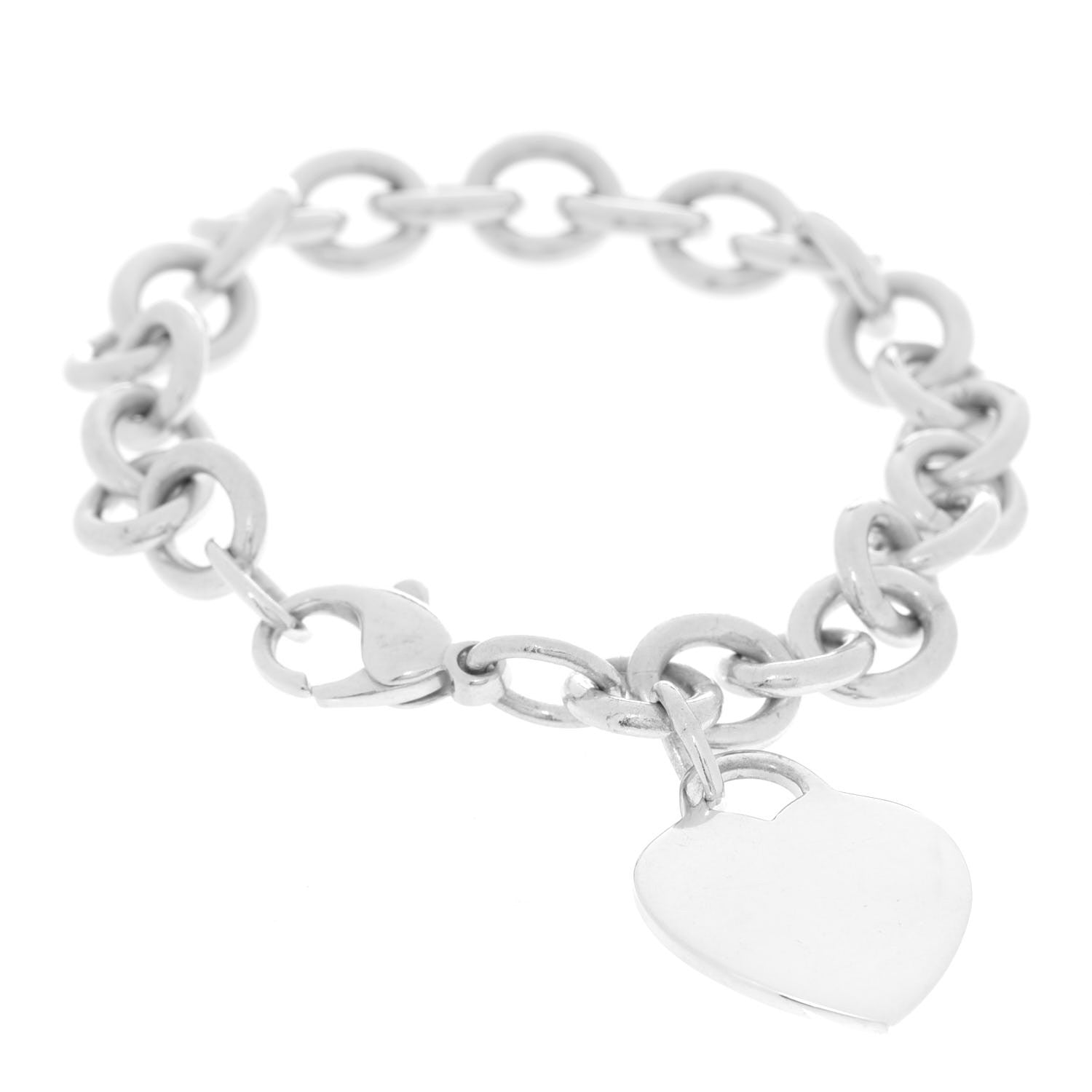 Tiffany Sterling Silver Heart Tag Charm Bracelet 1 of 6