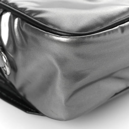 Prada Metallic Tessuto Nylon Metal Studded Shoulder Bag Ferro Black 6 of 7