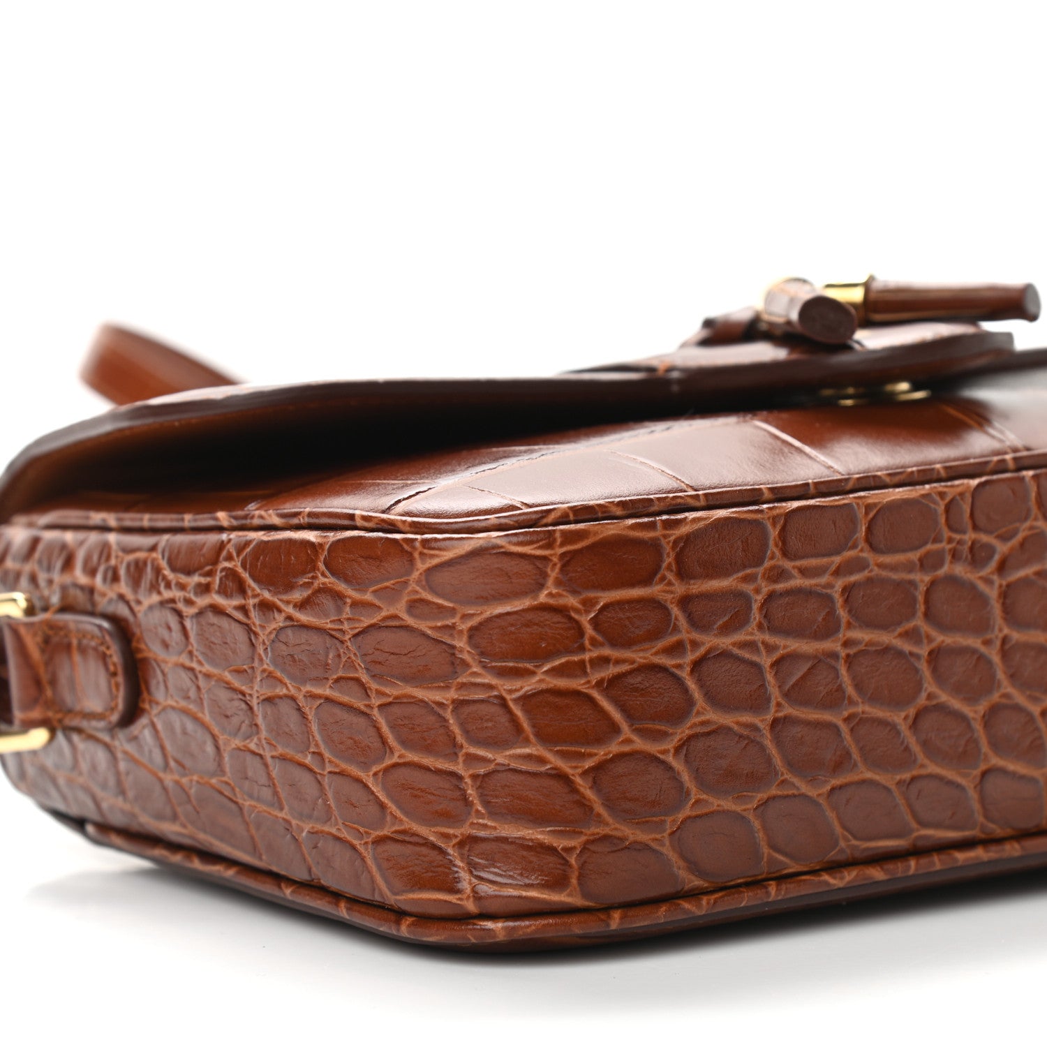 Celine Calfskin Crocodile Embossed Medium Tassel Bag Tan 9 of 11