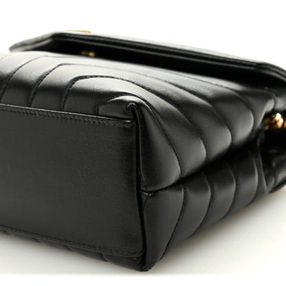 Saint Laurent Calfskin Y Quilted Monogram Small Loulou Chain Satchel Black 10 of 10