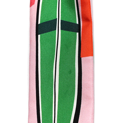 Hermes Silk Sea Surf and Fun Twilly Rose Vermillon Menthol 5 of 5