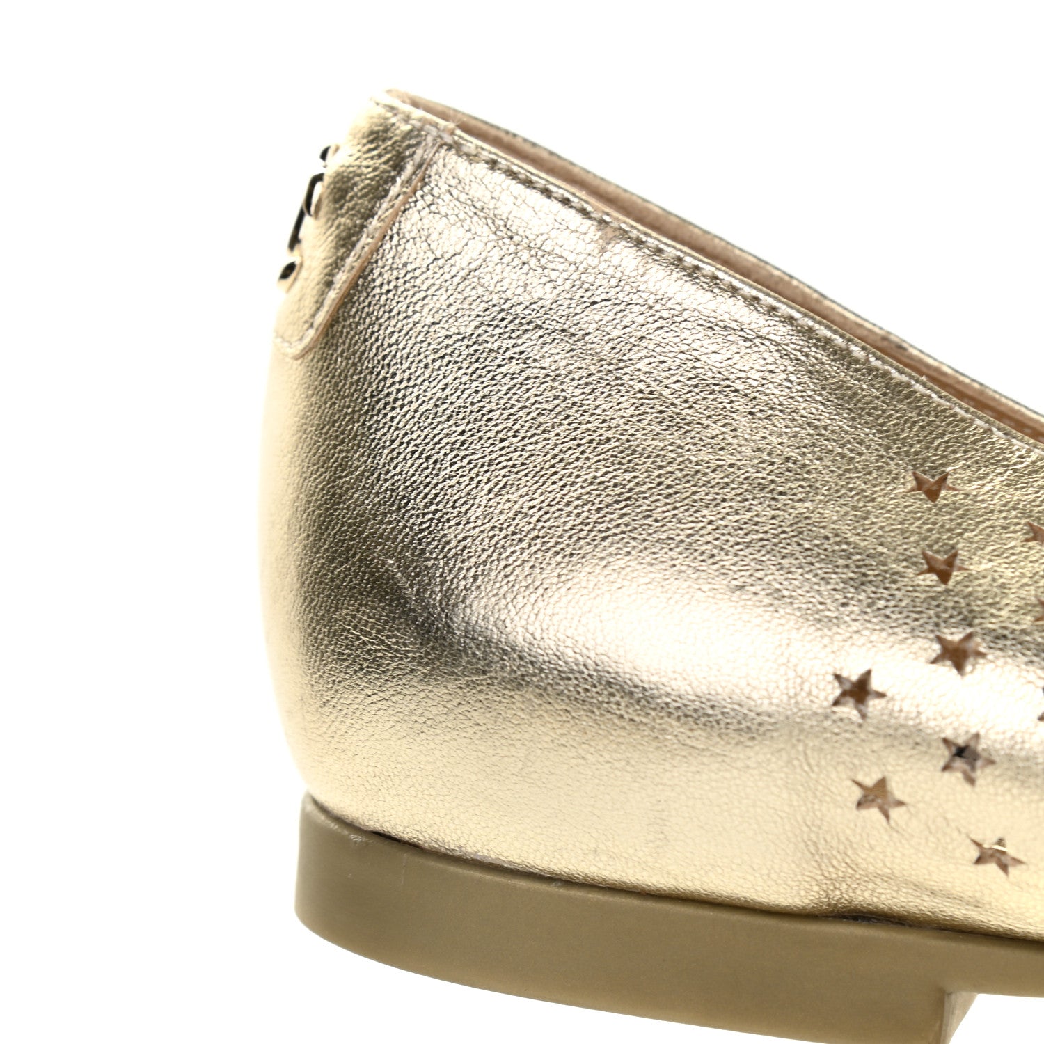 Jimmy Choo Metallic Nappa Perforated Star Modell Flats 37 Champagne 12 of 15