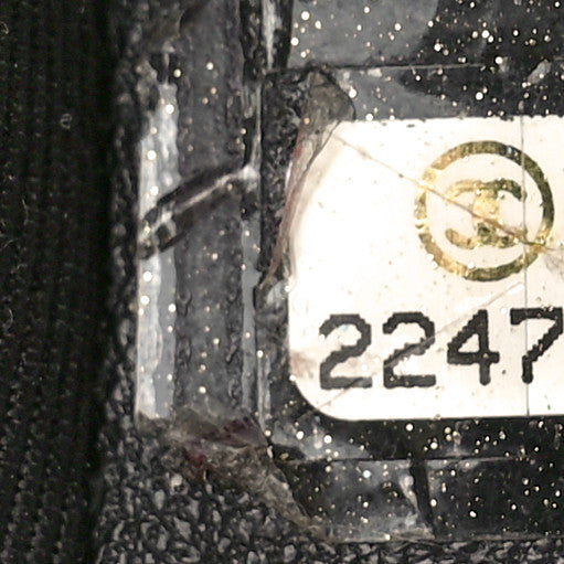 Caviar Chevron Quilted Flap Tote Black