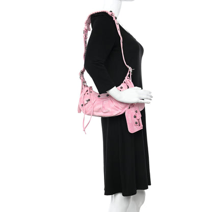 Balenciaga Denim BB Monogram Le Cagole Shoulder Bag XS Pink 3 of 11
