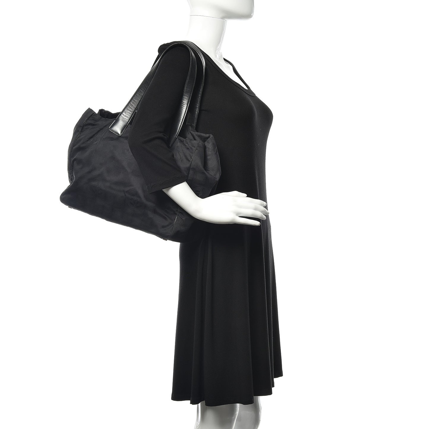 Nylon Large Travel Tote Black