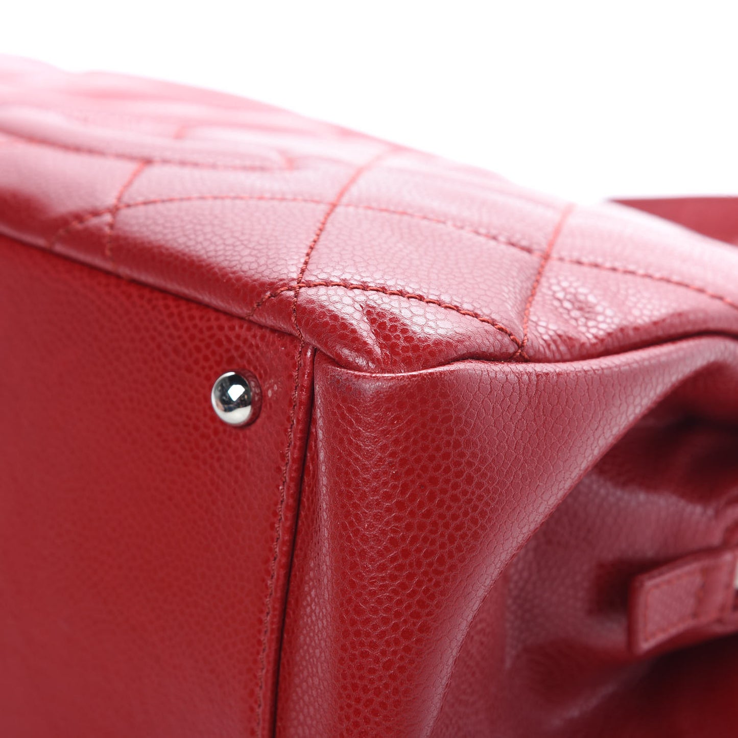 Soft Caviar Timeless Shopping Tote Red