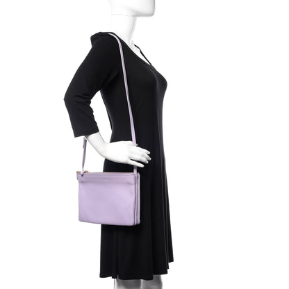 Celine Lambskin Large Trio Crossbody Bag Lilac 2 of 12