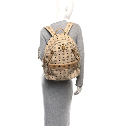 MCM Visetos Studded Medium Dual Stark Backpack Beige 2 of 10