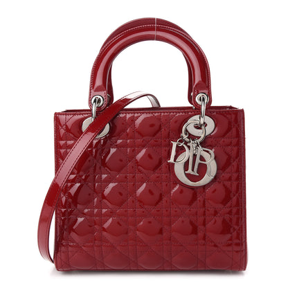 Christian Dior Patent Cannage Medium Lady Dior Red 1 of 9