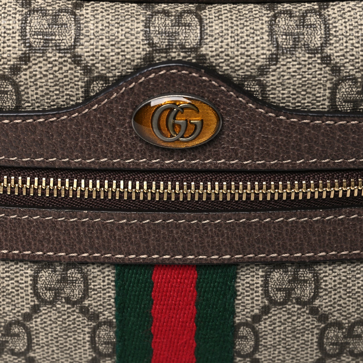 Gucci GG Supreme Monogram Web Mini Ophidia Shoulder Bag Brown 8 of 12
