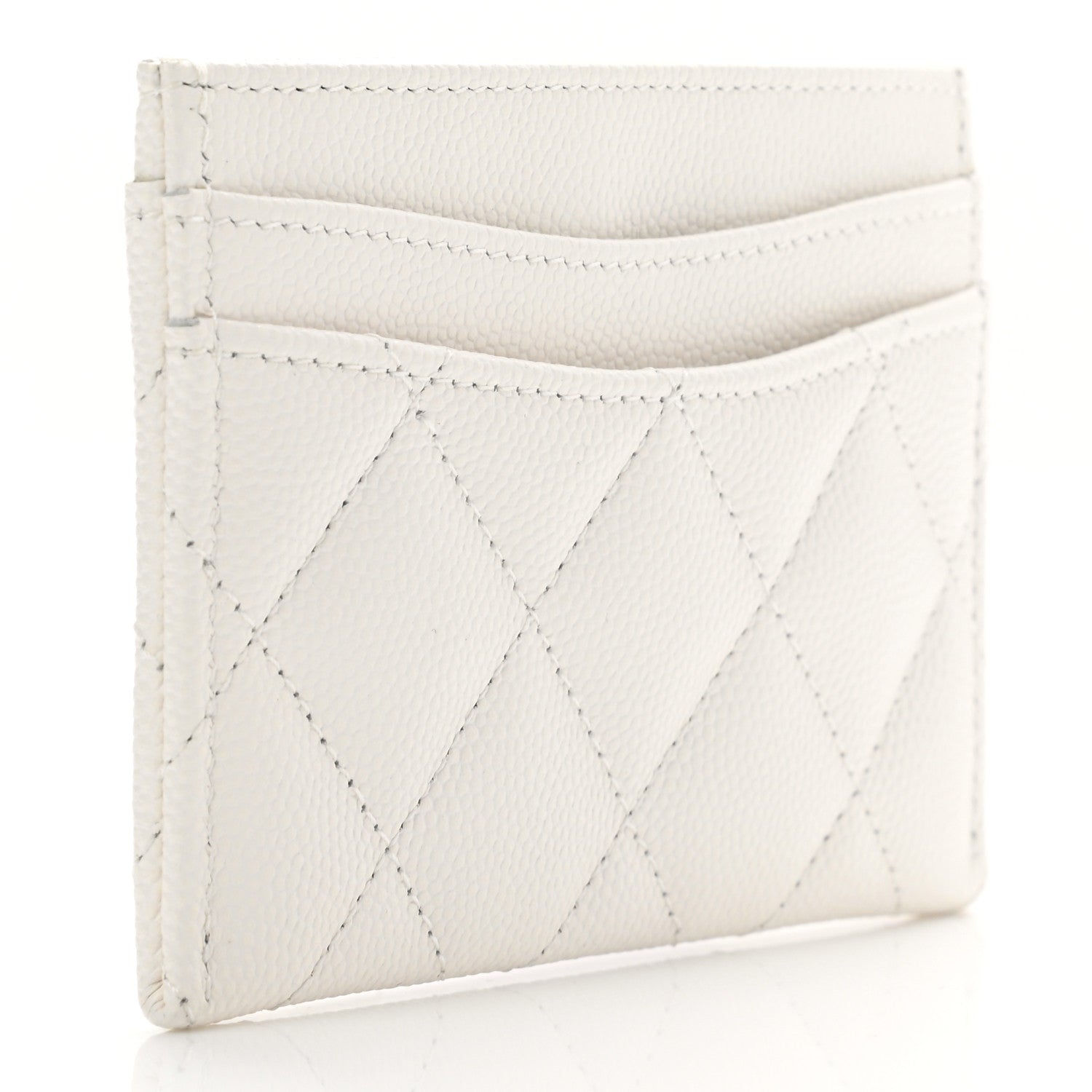Chanel Caviar Quilted Card Holder White 3 of 9