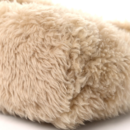 Saint Laurent Shearling Lambskin Quilted Sade Puffer Envelope Clutch Natural Beige 10 of 13