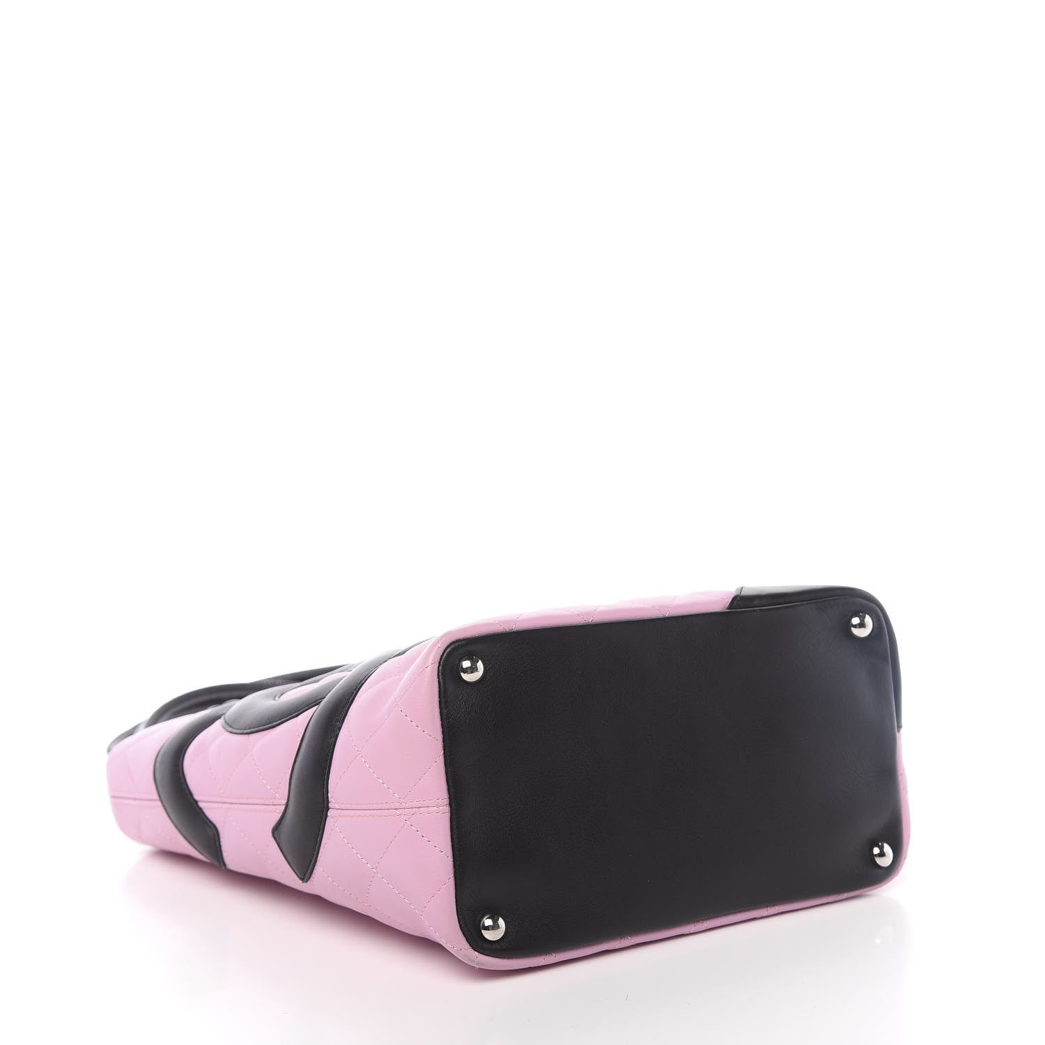 Chanel Calfskin Quilted Medium Cambon Tote Pink Black 4 of 12