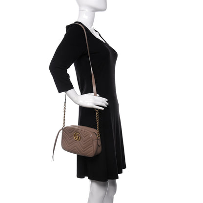 Gucci Calfskin Matelasse Small GG Marmont Chain Shoulder Bag Porcelain Rose 2 of 11
