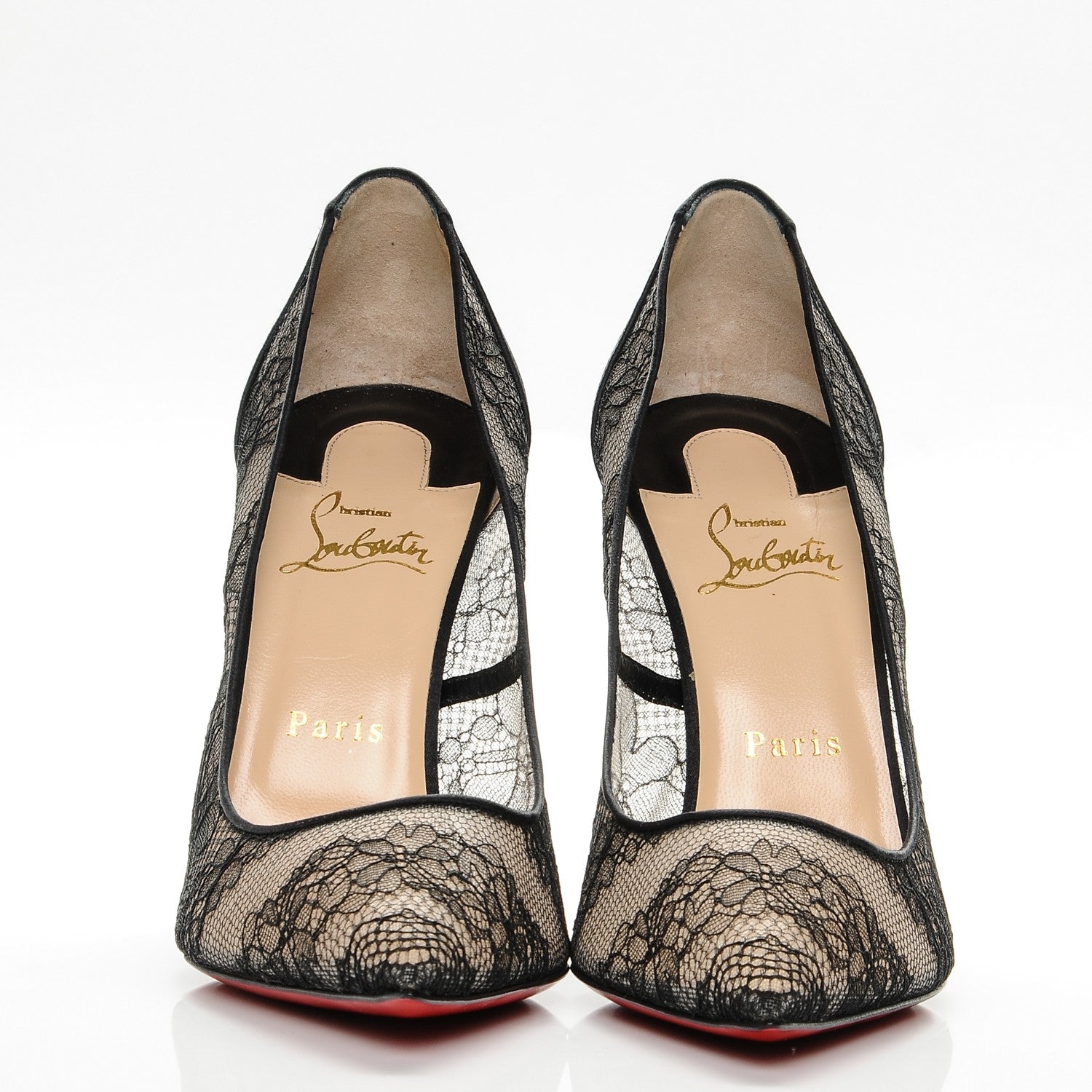 Christian Louboutin Lace Pigalace 100 Pumps 39 Black 3 of 7