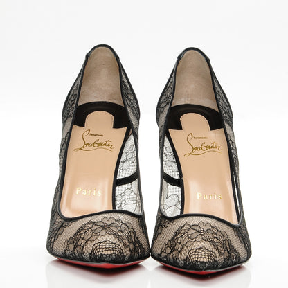 Christian Louboutin Lace Pigalace 100 Pumps 39 Black 3 of 7