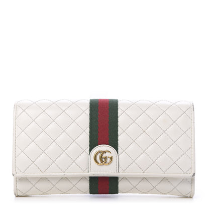 Gucci Calfskin Web Trapuntata GG Continental Wallet Off White 1 of 15