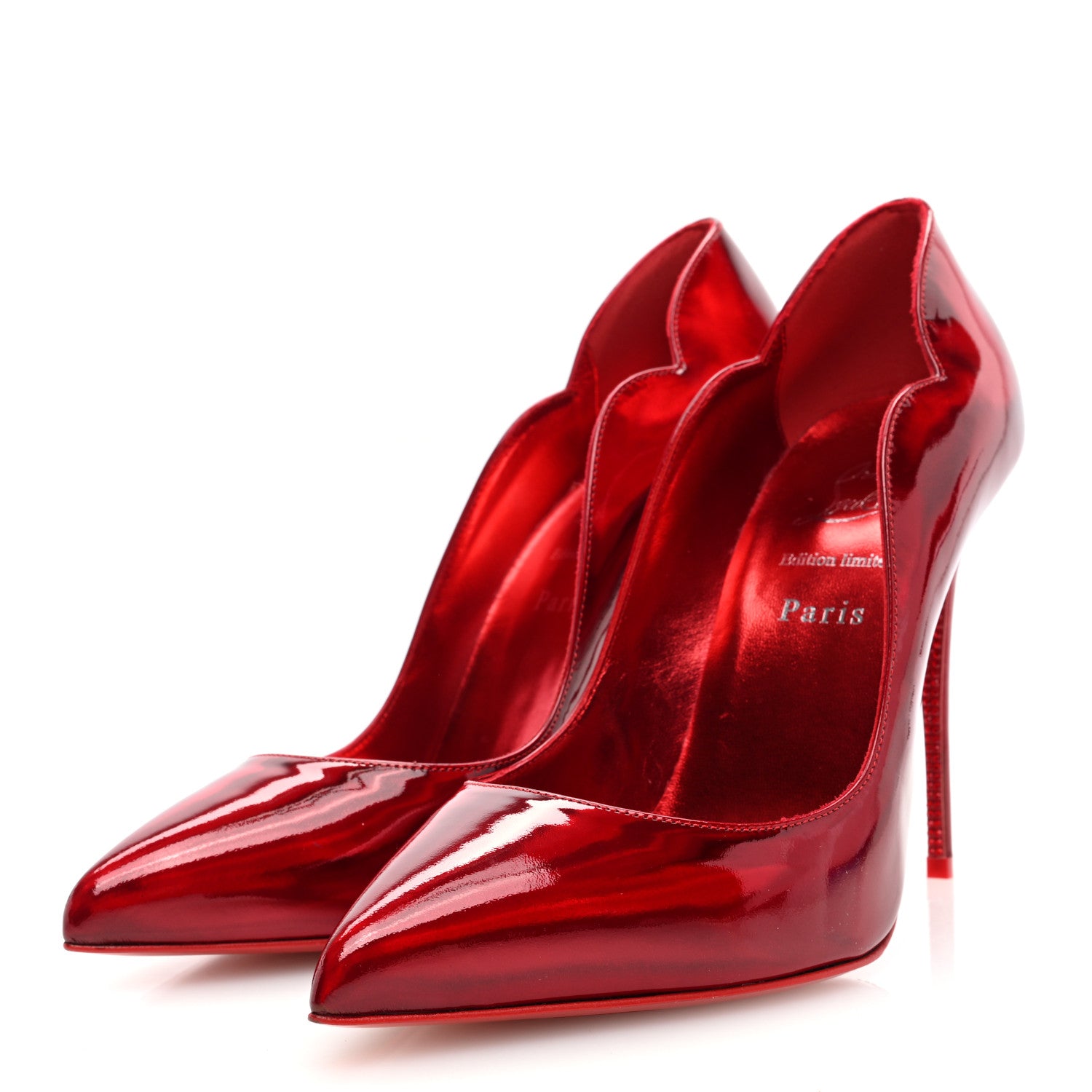 Christian Louboutin Metallic Patent Psychic Crystal Strass Hot Chick Pumps 38.5 Loubi 3 of 7