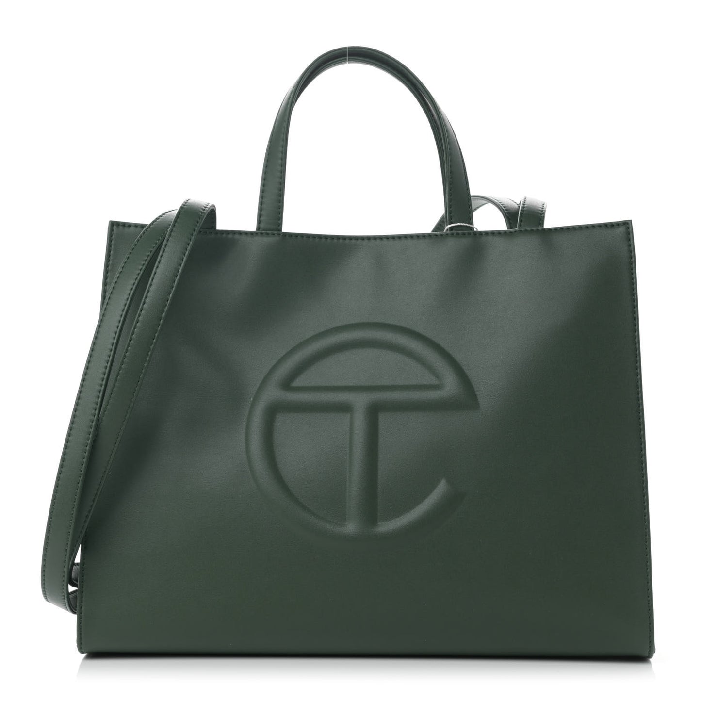 Vegan Leather Medium Shopping Bag Dark Olive