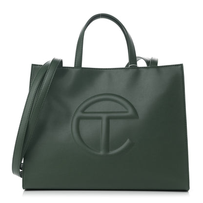 Telfar Vegan Leather Medium Shopping Bag Dark Olive 1 of 10