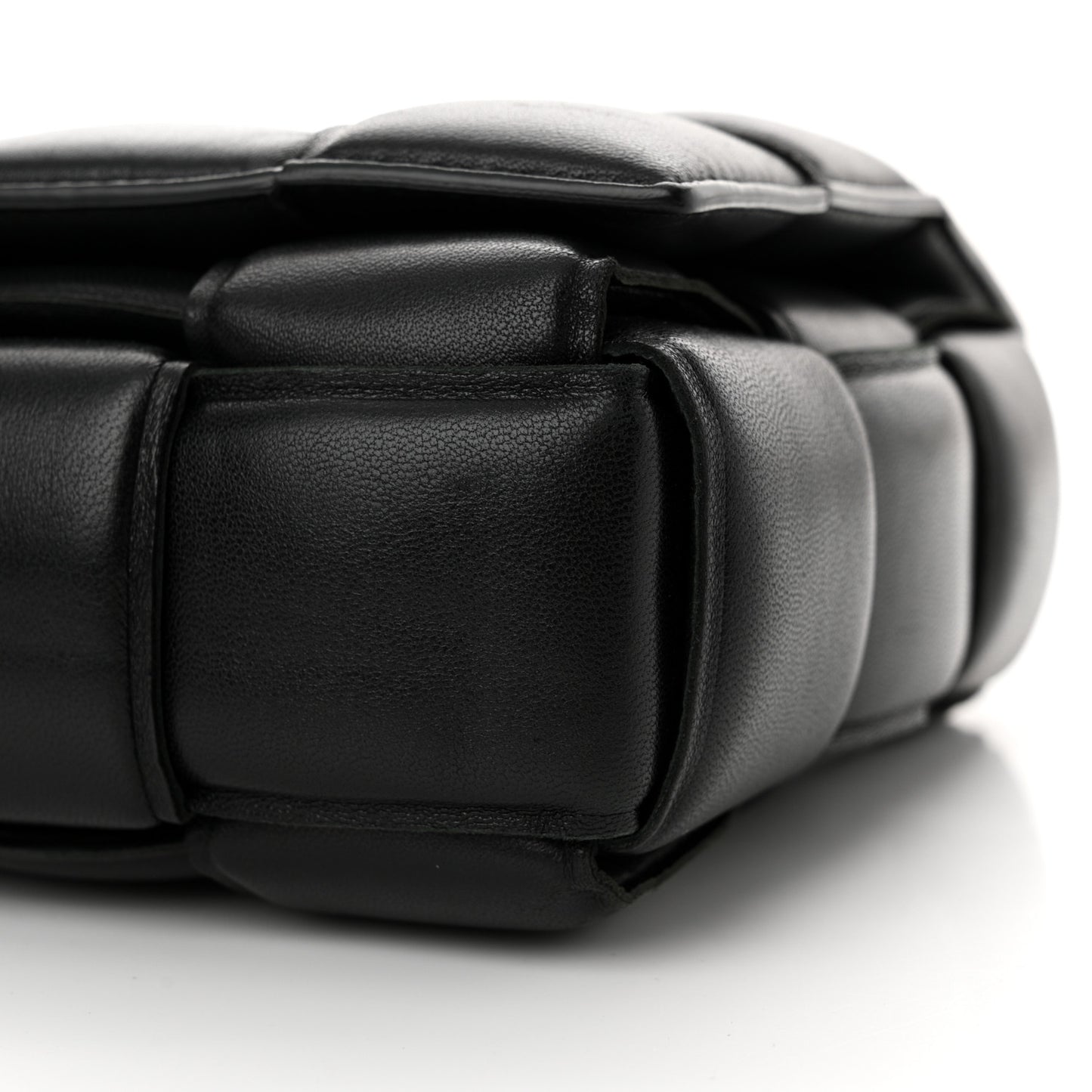 Lambskin Maxi Intreccio Padded Chain Cassette Crossbody Bag Black