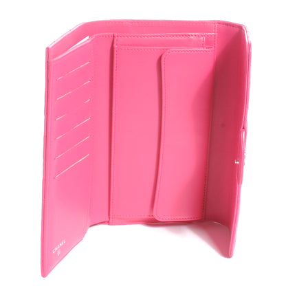 Chanel Lambskin Quilted Large Flap Wallet Dark Pink 6 of 9