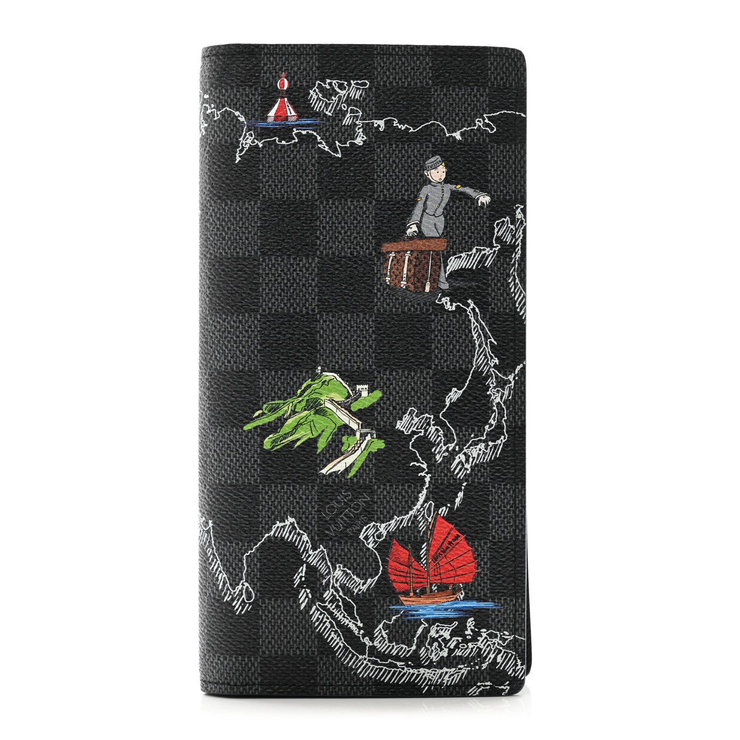 Louis Vuitton Damier Graphite Map of Asia Brazza Wallet 1 of 9