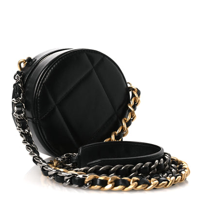 Chanel Lambskin Quilted Chanel 19 Round Clutch With Chain Black 3 of 11