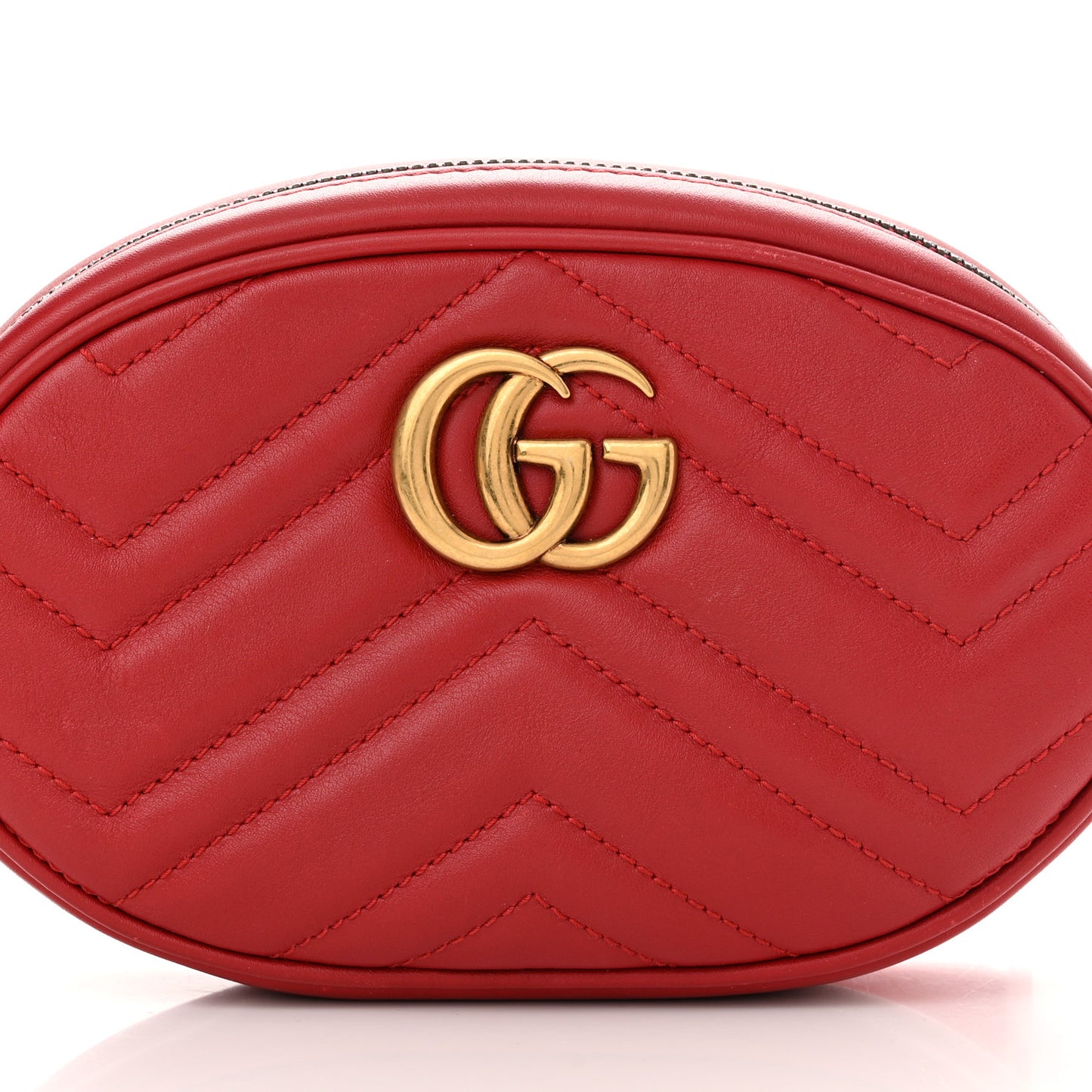 Calfskin Matelasse GG Marmont Belt Bag 85 34 Hibiscus Red